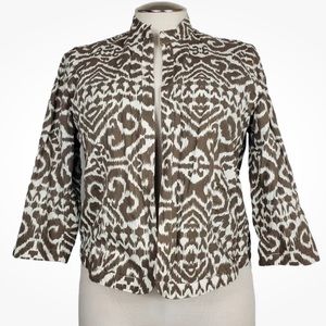 Chico’s Brown White Aztec Print Jacket Size 1